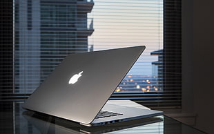 silver MacBook Air